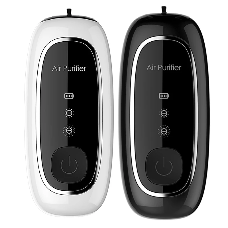 

2 Pcs Mini Air Purifier Fashionable Personal Wearable Lavalier Type Rechargeable Portable Negative Ion Purifier