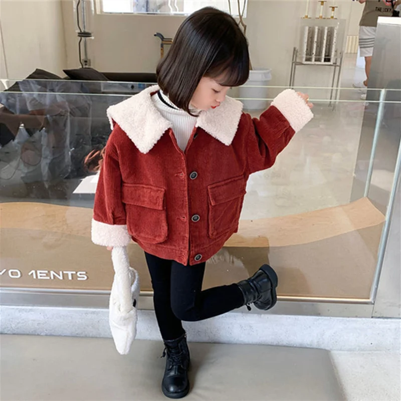 

Girls Baby's Kids Coat Jacket Outwear 2022 Luxury Design Thicken Spring Autumn Cotton Teenagers Tracksuits High Quality Overcoat