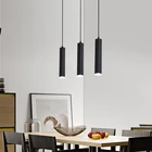 Квадратный светодиодный подвесной светильник с регулируемой яркостью, алюминиевый металлический Домашний Светильник белогочерного цвета, лампа для столовой, гостиной, бара, кафе, светильник-Пряжка, 7 Вт