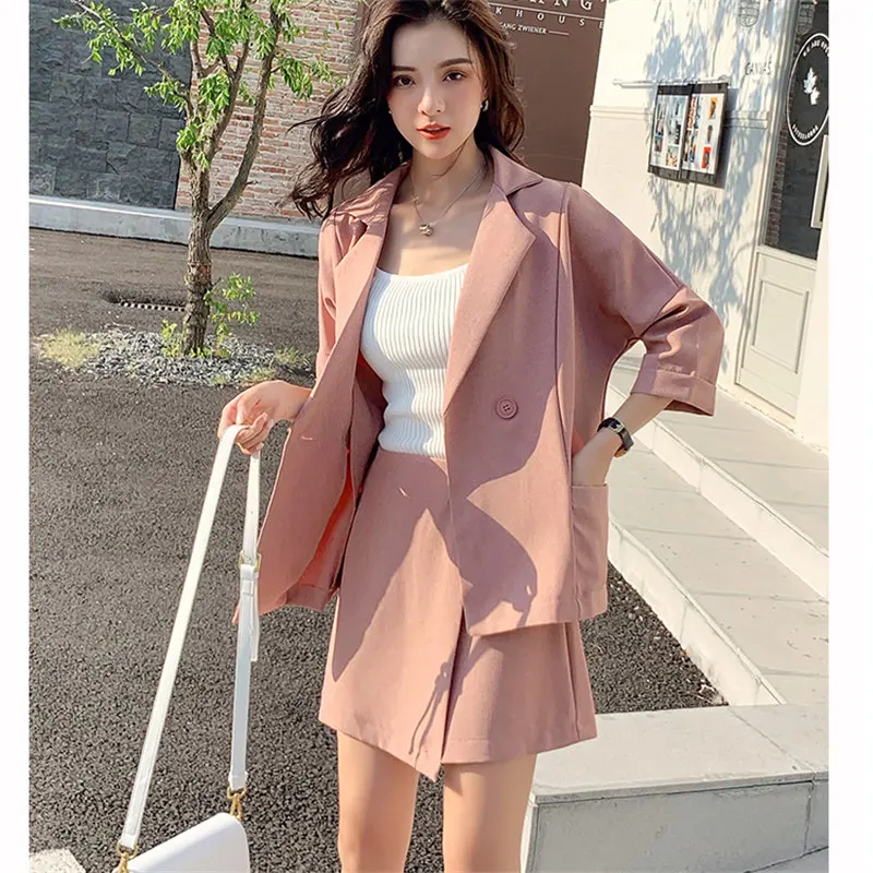 

Alien Kitty 2019 Fashion Elegant Office Ladies Sweet Blazers+New Sexy All Match Women Mini Skirts Feminine Suit Two Pieces Sets
