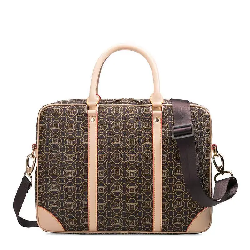 

Briefcase men's 2020 new printed large-capacity handbag A4 file bag notebook bag handbags luxury bag mens leather shoulderbag