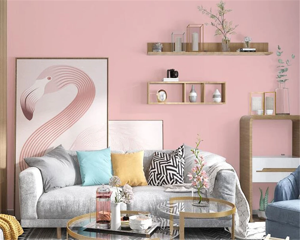 

beibehang behang Nordic style wallpaper self-adhesive Mori pure color pvc bedroom warm home interior wallpaper for living room