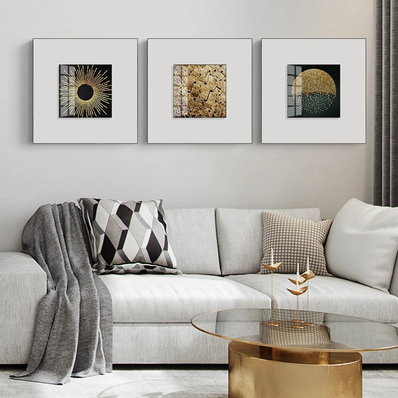 Роскошный золотой абстрактный постер художественная живопись украшение для