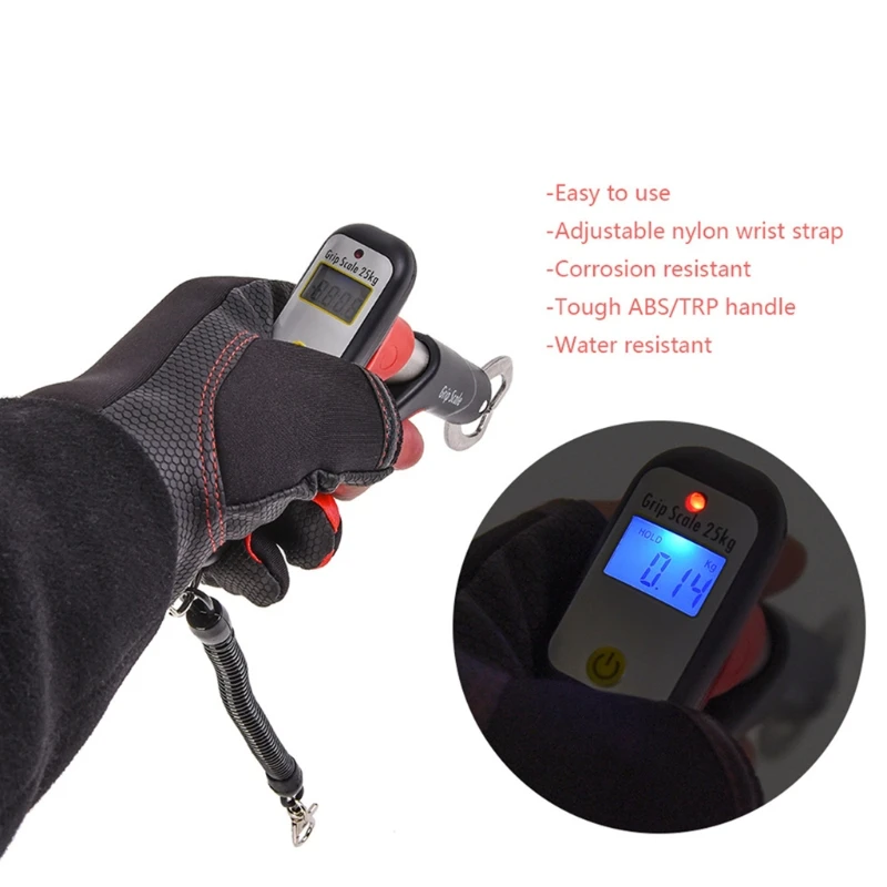 

Fishing Gripper 25kg(55lb) Digital Scale Fish Lip Grip Scale Portable Fish Control Tool T4MF
