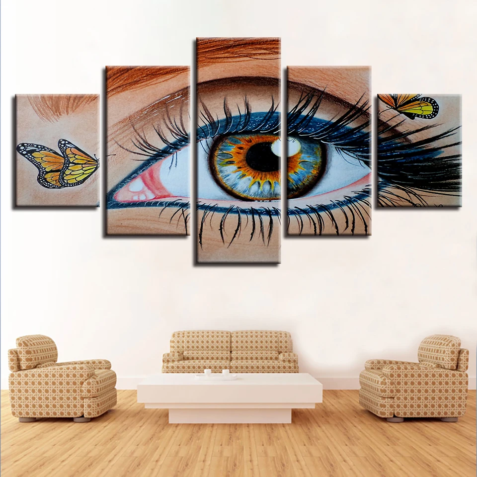 Художественные абстрактные картины декор с печатью стены комнаты 5 шт. Бабочка