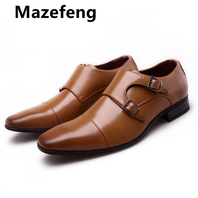 

Mazefeng классический Лакированная кожа Туфли в деловом стиле на плоской подошве; Мужская Дизайнерская Формальные Мужские модельные туфли муж...
