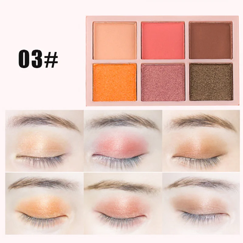 Шесть цветов дымчатые матовые обнаженные тени для век водонепроницаемый макияж