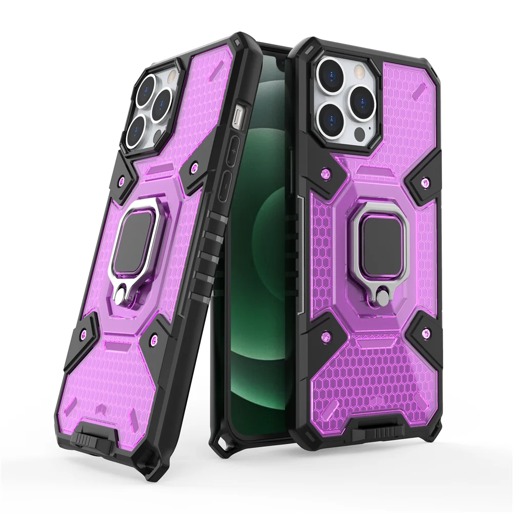 

Shockproof Armor Ring Case For iPhone 13 Pro Max 13Max 13mini Hard PC Soft Frame Bracket Case Coque Funda For iPhone 13Pro Max