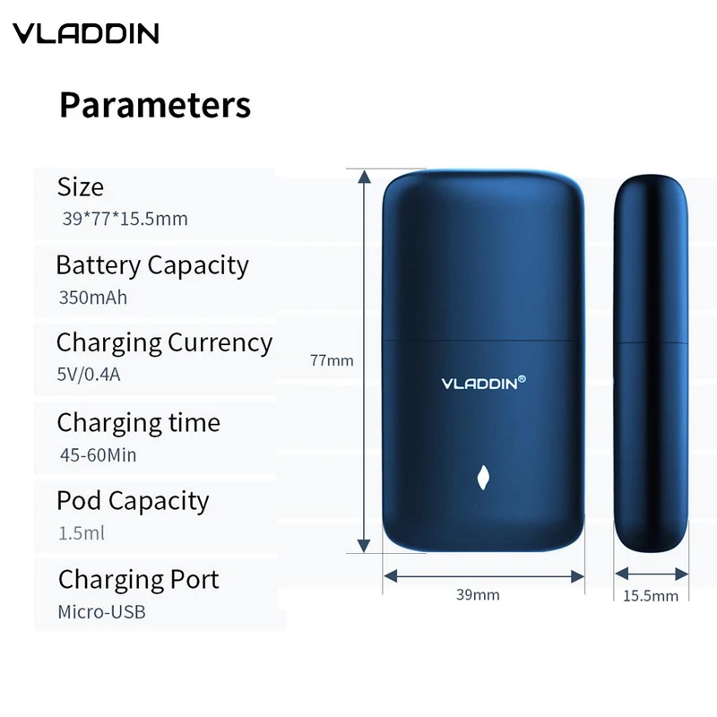 Ликвидация! Vladdin Eden Pod System набор электронных сигарет 350 мАч картридж емкостью 1 5 мл