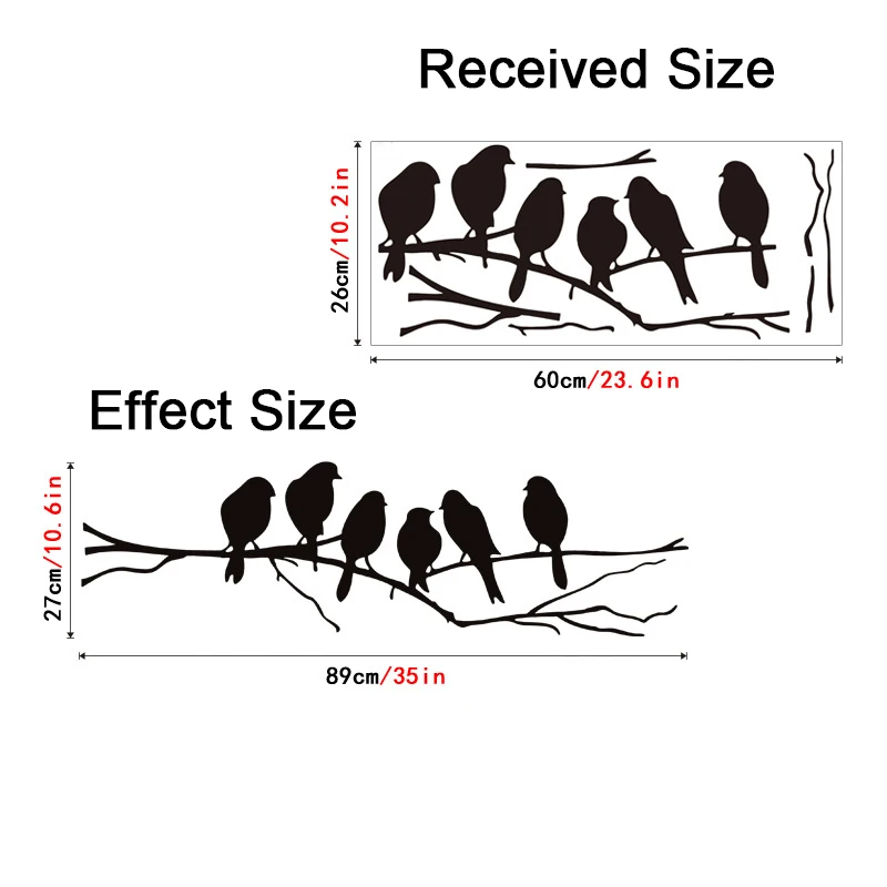 

Modern Wall Stickers Home Decor Living Room Art Backdrop Wall Decals Mural Black Bird Stickers Bedroom Wallpaper Room Decoration