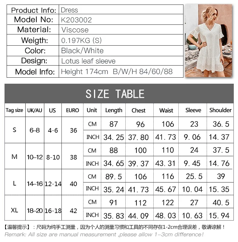 

Original Design Dress 2021 Summer Hollow-out Pure Cotton Lace Pure Color Temperament Elegant Party Dinner Wedding Dress