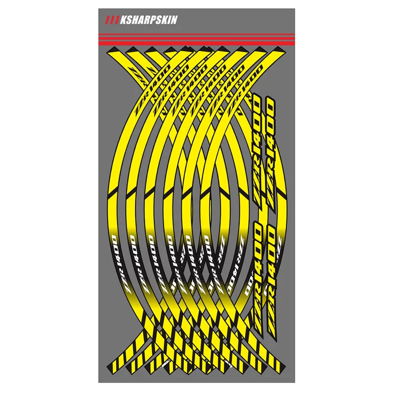 

12 X Thick Edge Outer Rim Sticker Stripe Wheel Decals FOR KAWASAKI ZZ-R1400 zz r1400