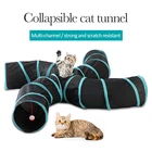 Туннели для кошек, забавные игрушки для домашних животных с 2-5 отверстиями, Складные Игрушки для котят, щенков, хорьков, кроликов, игр, кошек, канальные туннели