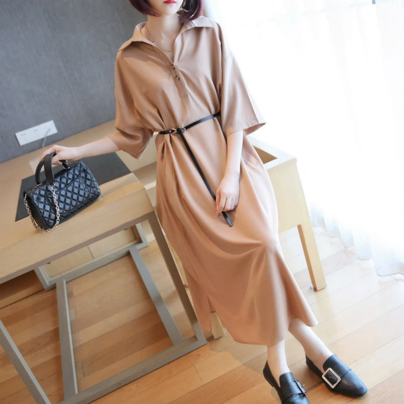 

M-XXL Plus Size Cotton Linen Dress Woman Half Sleeve Loose Sheer Midi Women Summer Dress Casual Elegant Red Dresses for Woman