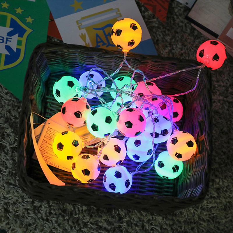

LED Football String Lights DIY Soccer Accessories Atmosphere for Bar Club Party Decoration Fans Supplies European World Cup Kids