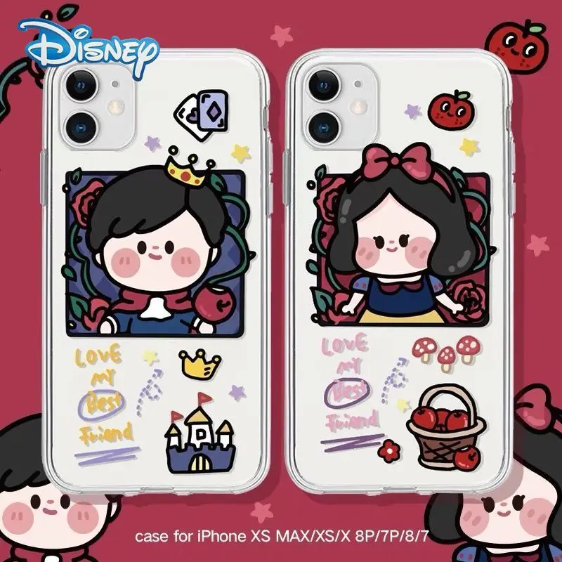 

Disney snow White Cartoon Mobile Phone Case for iPhone 13 12 11 Pro Max Mini XR XS Plus Cute Soft Cellphone Case Back Covers