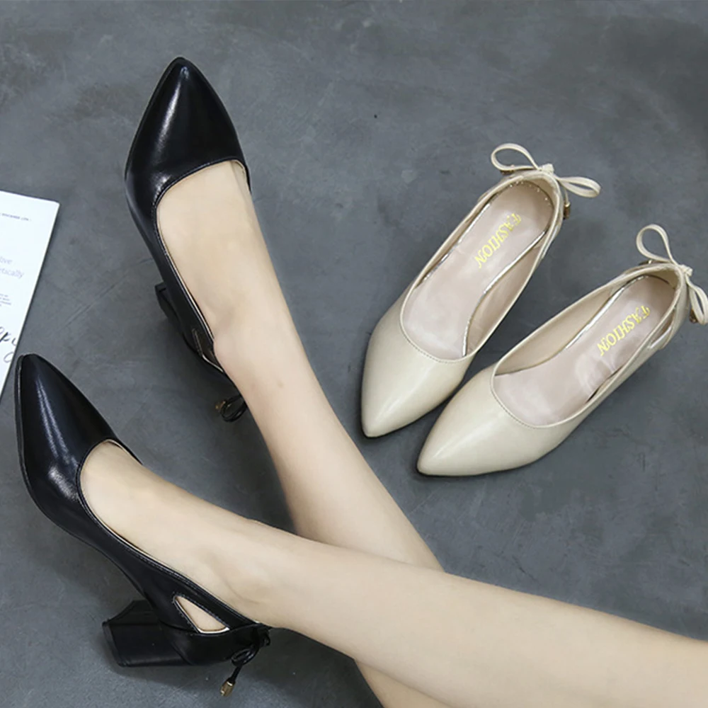 Туфли лодочки на высоком квадратном каблуке универсальная Профессиональная