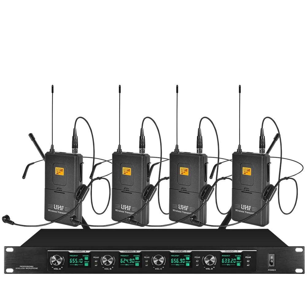 Профессиональный микрофон Orban с четырьмя головками беспроводной сценический для