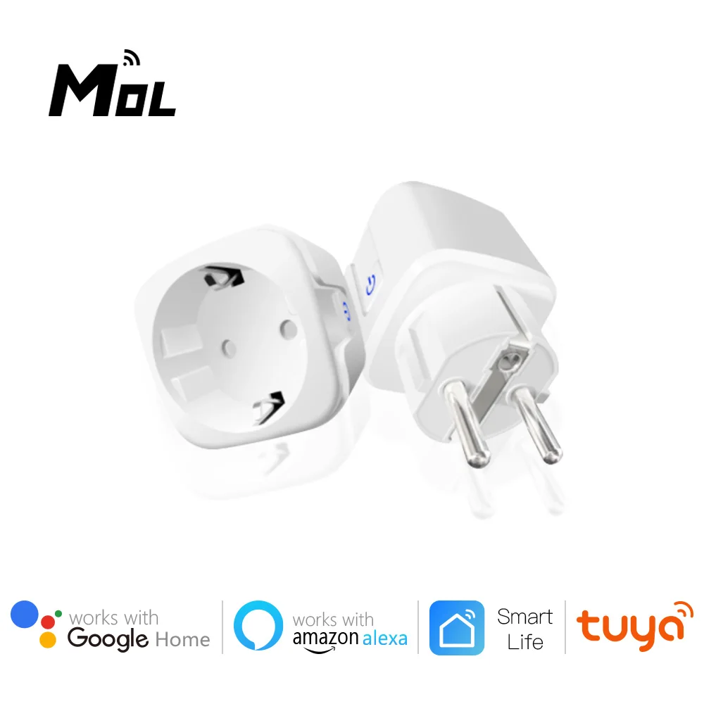 

Умная розетка MOL 16A Tuya с Wi-Fi и монитором питания, розетка Беспроводная для умного дома, работает с Alexa Google Home