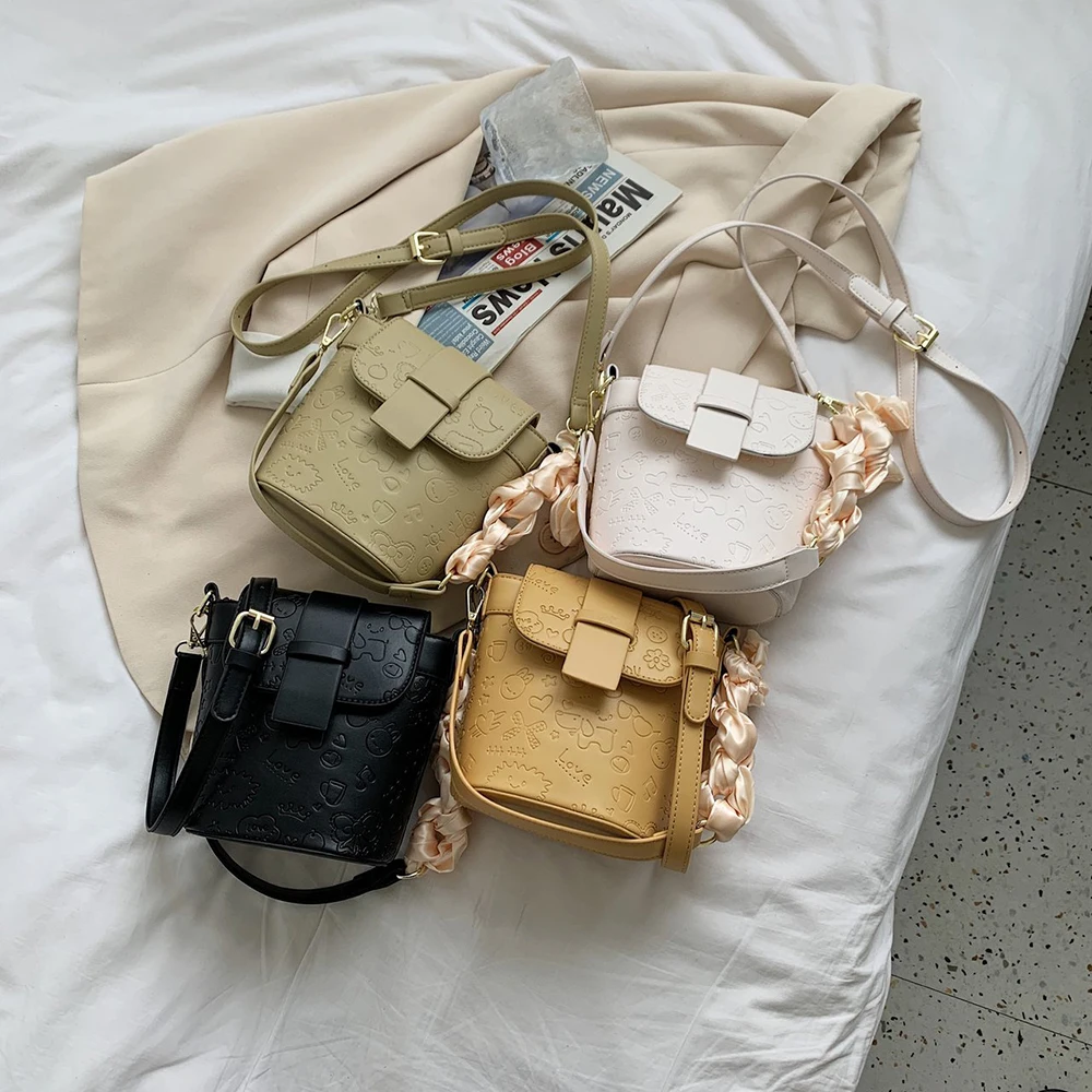 

New Fashion Ladies Crossbody Bag Creative Printing Women's Shoulder Bag Large Capacity Handbag Pure Color Simple Versatile