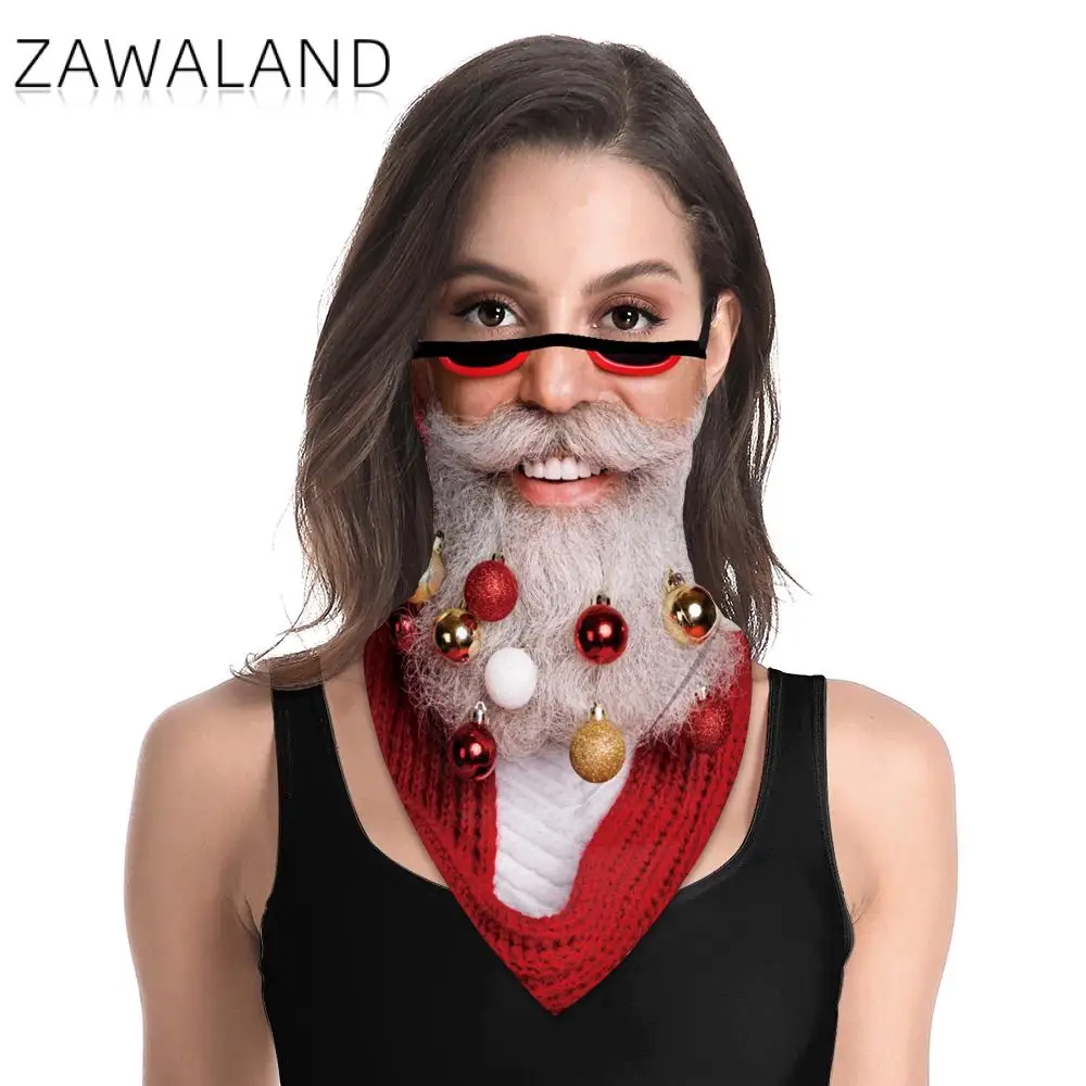

Воздухопроницаемый треугольный шарф Zawaland, модная Бандана с принтом для рождественской вечеринки на открытом воздухе, многоразовые шарфы у...