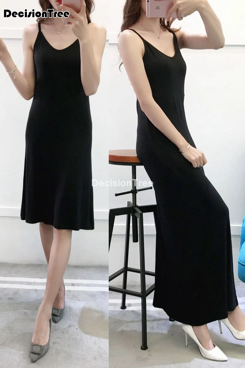 Женское нижнее белье на бретелях спагетти базовое средней длины из модала и