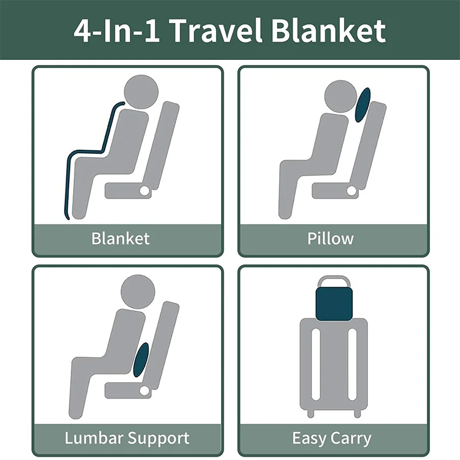 

Mermaid Galaxy Print Travel pillow blanket two-in-one backpack strap and compact airplane bag waist support 60x43 inches