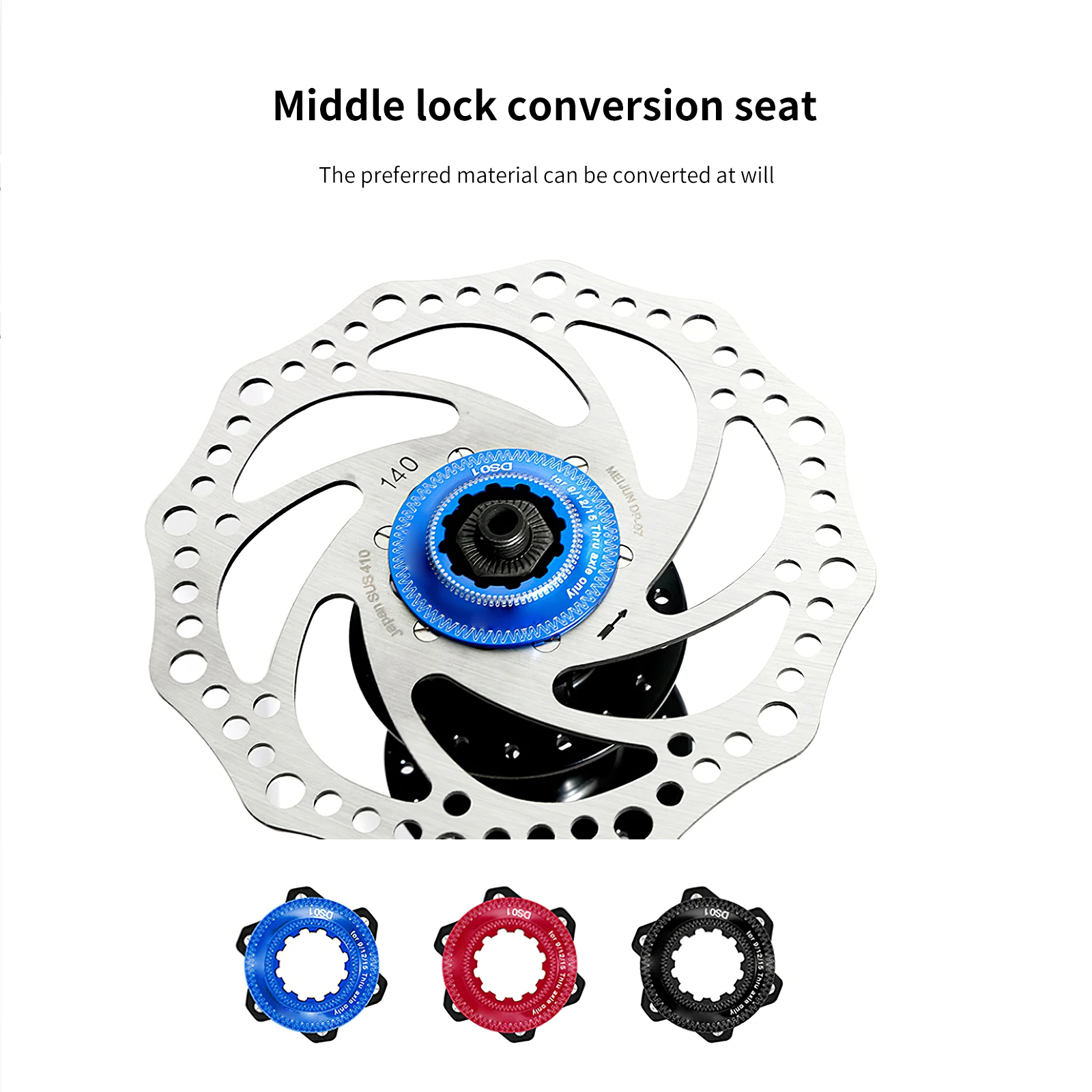 Central Lock Adapter Aluminum Alloy Durable Anodizing Compact Easy Installation Anti-Rust Locked Hub To Six-Bolt Brake | Спорт и