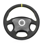 Черный замшевый DIY Желтый маркер, сшитый вручную чехол рулевого колеса автомобиля для Subaru Impreza WRX 2002 2003 2004 Impreza WRX STI 2004