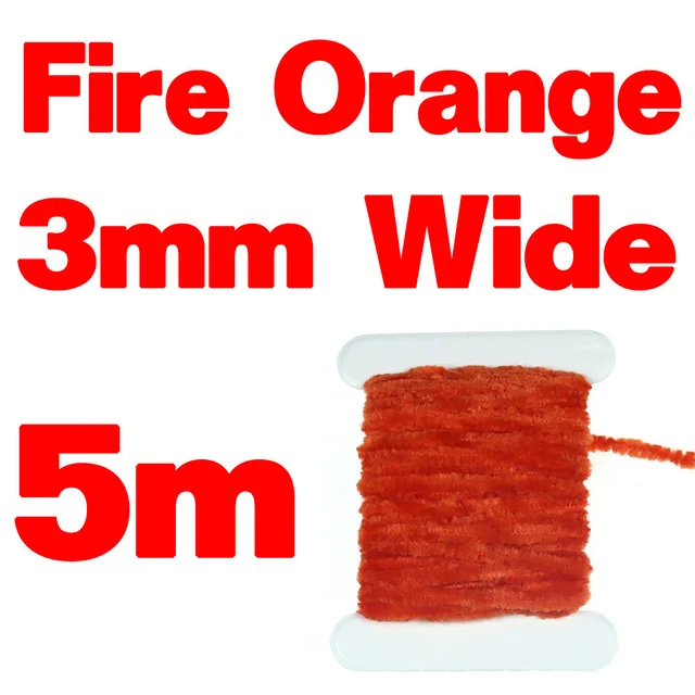 Fire Orange 3mmX5m Wifreo 2 мм 3 мм завязывание мушек синель для шерстяных червей пиявки Стример Летать завязывание материал тела цвет красный черный оливковый желтый - Цвет: Fire Orange 3mmX5m