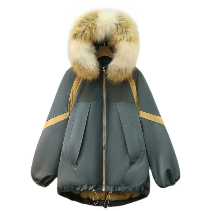 Women's Clothing Withdraw from Cupboard plus Size Winter New Big Fur Collar Fashion down Thick Cotton-Padded Coat