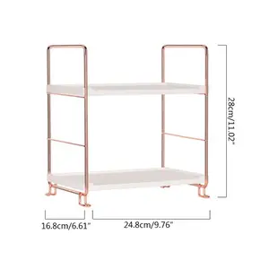 2 tier multifunction stackable shelf organizer for spices kitchen bathroom rack c6ue free global shipping