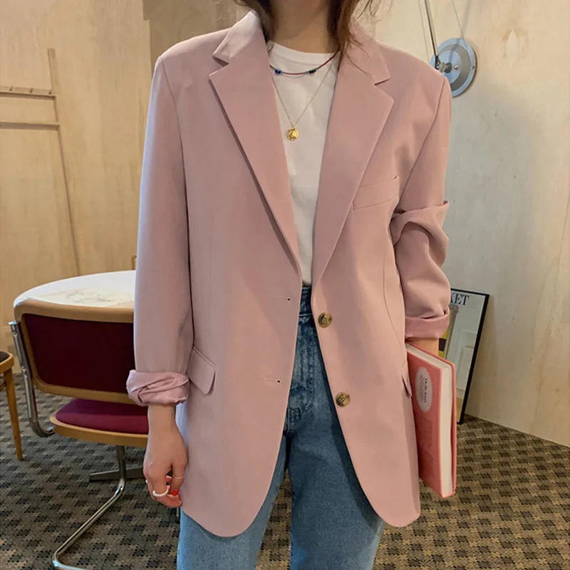 

2020 Classic Solid Single-breasted Women Office Ladies Suit Jacket Spring Female Outwear blaser femininas