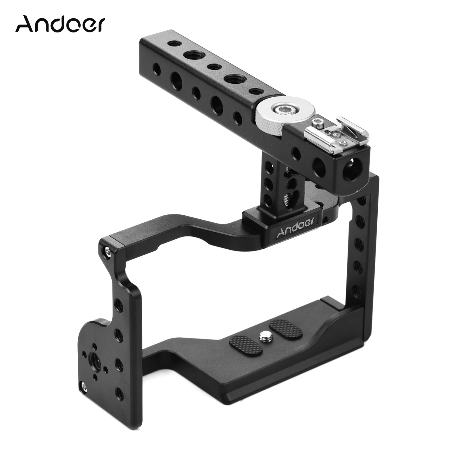 

Andoer Video Camera Cage Kit Top Handle Aluminum Alloy Camera Case Bracket Extension Thread Cold Shoe for Sony A6600 ILDC Camera
