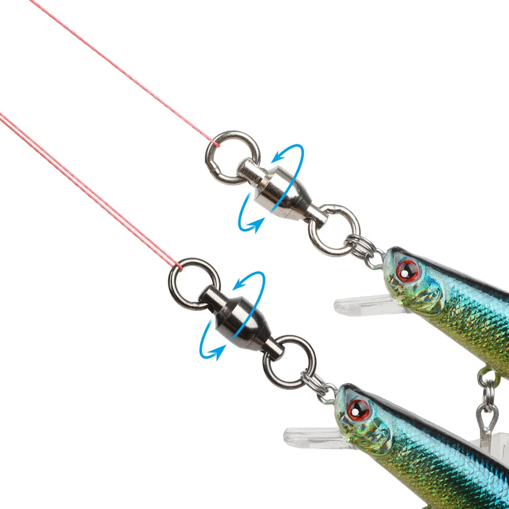 

10pcs Super Strong With Double Rings Hooks Fishing Accessories Fishing Connector Ball Bearing Solid Ring Swivel Ring