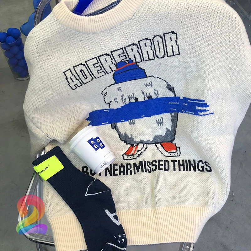 

Men Women Ader Error Sweaters Cartoon Snowman Pattern Knitted Pullover Adererror Fashion Casual Loose Sweaters