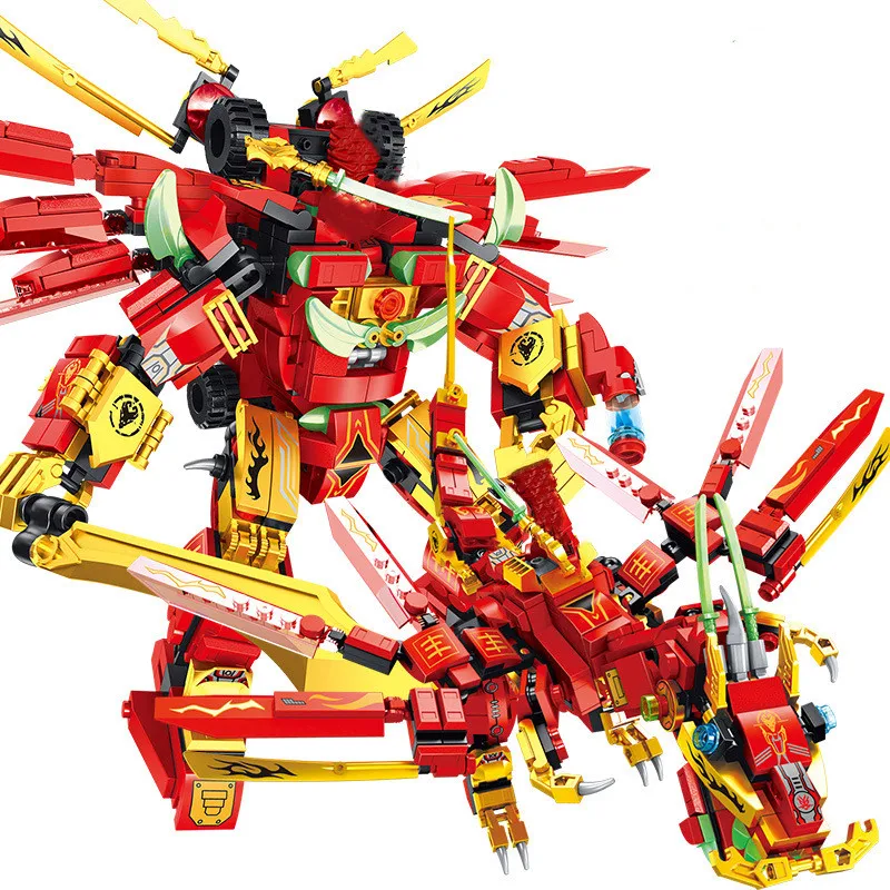 

648 шт., Детский конструктор KAI Fire Dragon Ninja Knight
