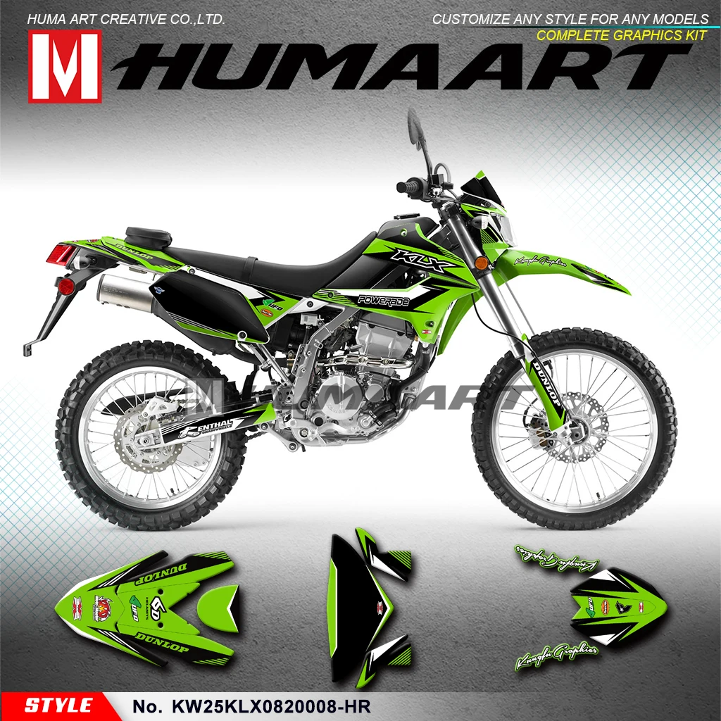 

HUMAART Personalised Decals Stickers Off-road Décor for KLX 250 S D-Tracker X Final Edition 2008 2009 2010 2011 to 2020