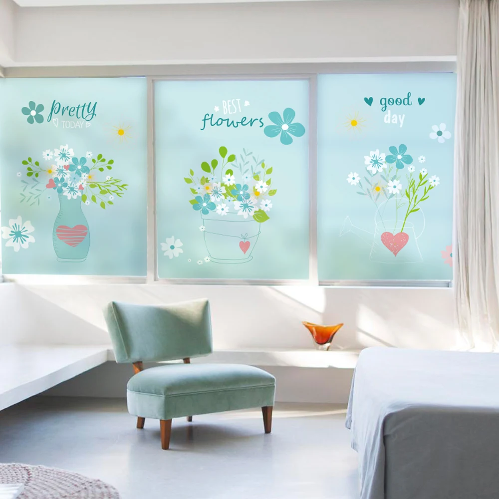 Витражная статическая пленка для окна ПВХ стеклянная домашний декор 2018 наклейка