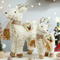 big size christmas dolls retractable alpaca elk toys xmas figurines christmas gift for kid red xmas tree ornament