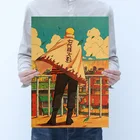 Постер Ниндзя из японского аниме в стиле ретро, декор для комнаты, настенное искусство, крафт-бумага, живопись, коллекция постеров, мультяшная Наклейка на стену