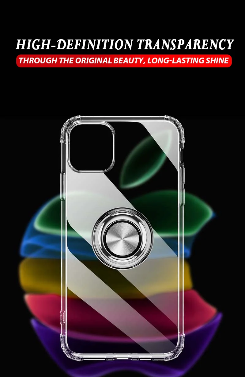 XSDTS Прозрачный 3D противоударный чехол для iPhone 11 Pro XS Max X XR 8 7 6 6S Plus держатель с магнитным креплением автомобильная подставка для стенда чехол Капа