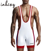 mens singlet jumpsuit undershirt sports wrestling body shaper leotard bodysuits deep v neck sleeveless underwear plus size