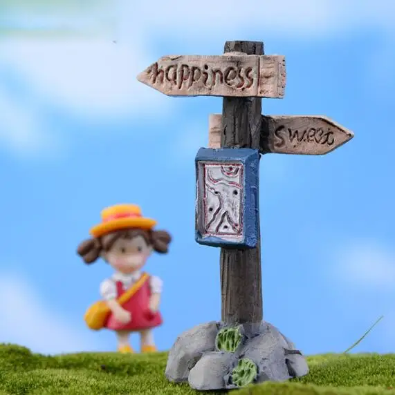 

1pc Moss microlandscape decoration Flower pot accessories Simulation cross sign home diy ornament