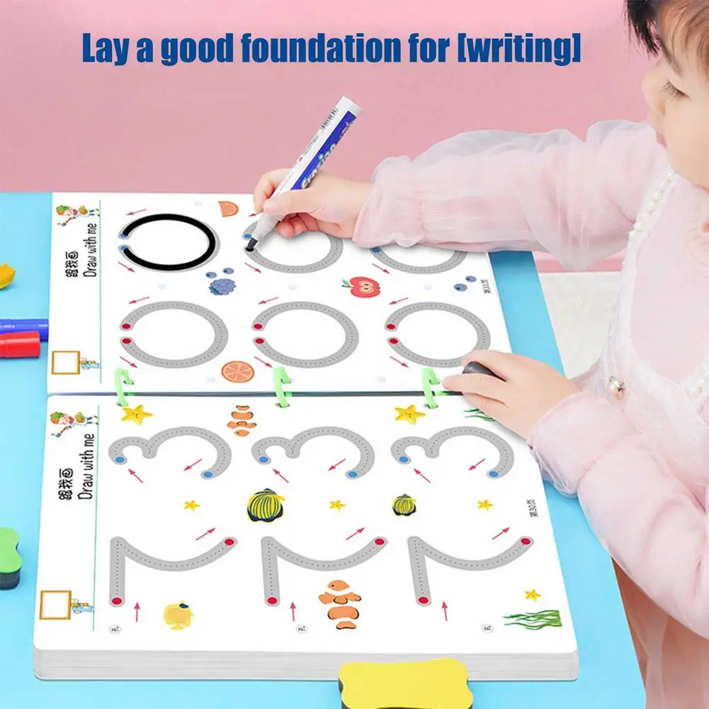 

Magical Tracing Workbook Reusable Calligraphy Copybook Practice Drawing Book Toddler Learning EDUC BOOK For KID CHILD TOY