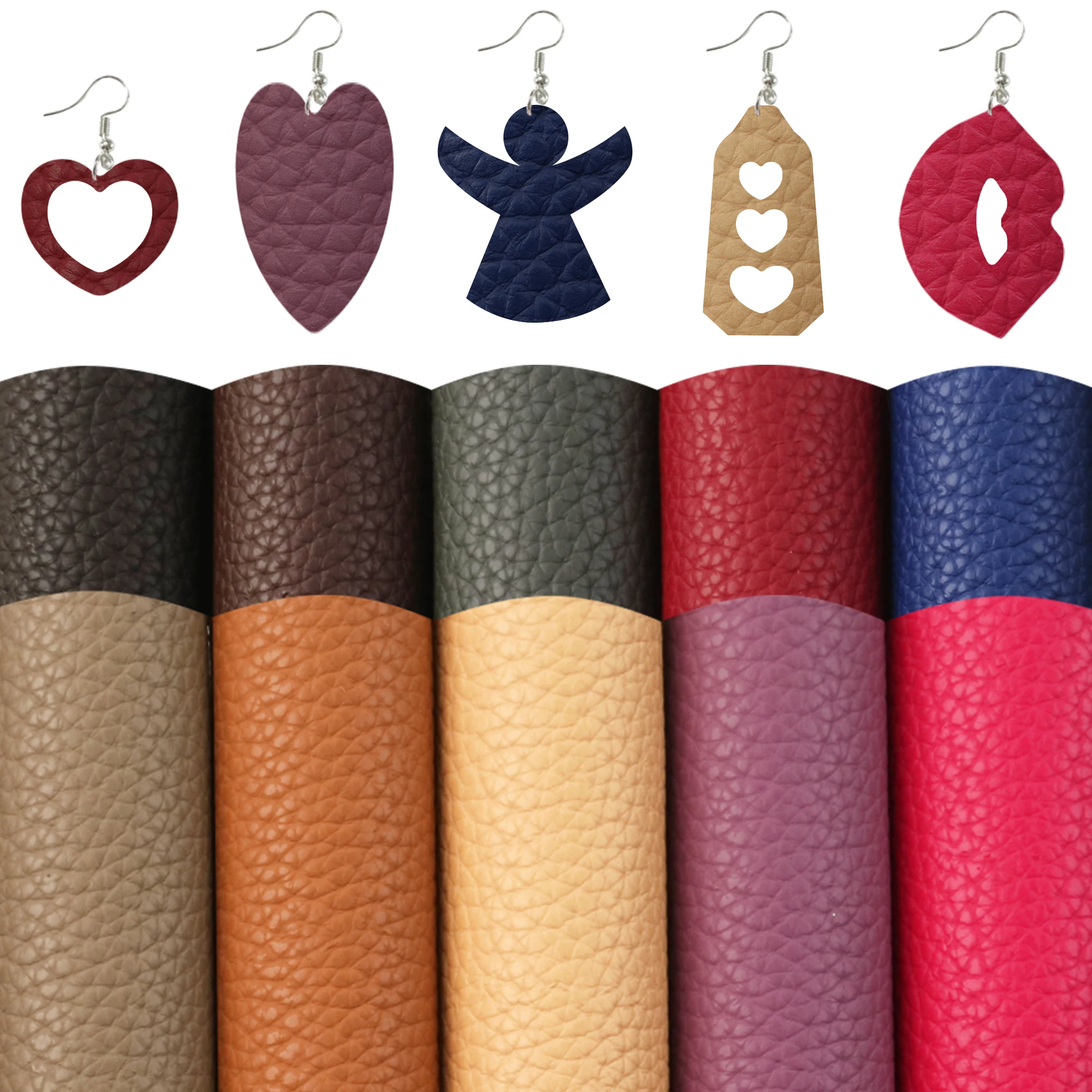 5 шт./компл. 20*33 см однотонные личи из искусственной кожи в стиле пэчворк бант для