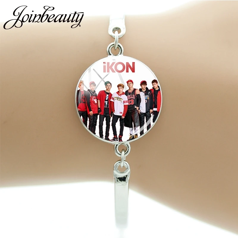 JOINBEAUTY ручной работы Kpop IKON браслет Художественный стеклянный купол талисманы браслет одиночные фото ювелирные изделия вентиляторы вечерние подарки IK12