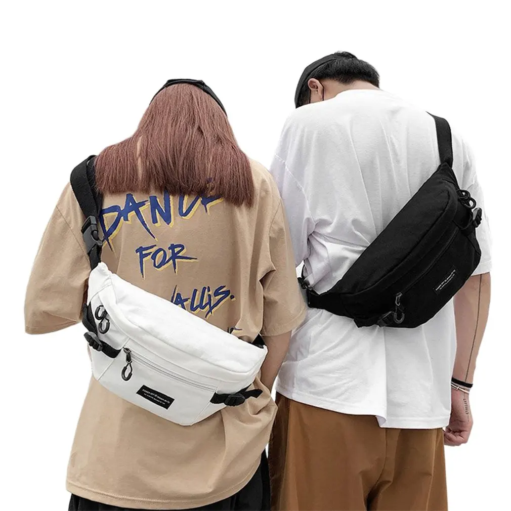 

Canvas Big Casual Waist Bag Unisex Fanny Pack Streetwear Chest Bag Hip Hop Banana Bags High Quality Outdoor Big Belt Waist Packs