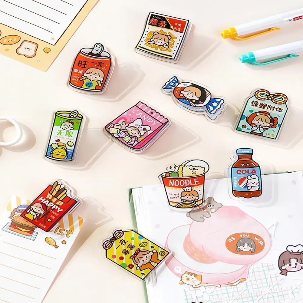 

Acrylic Clip Cute Girl Mini Decorative Acrylic Paper Binder Clip Suitable Supplies School Student Storage Stationery For Of D7k7