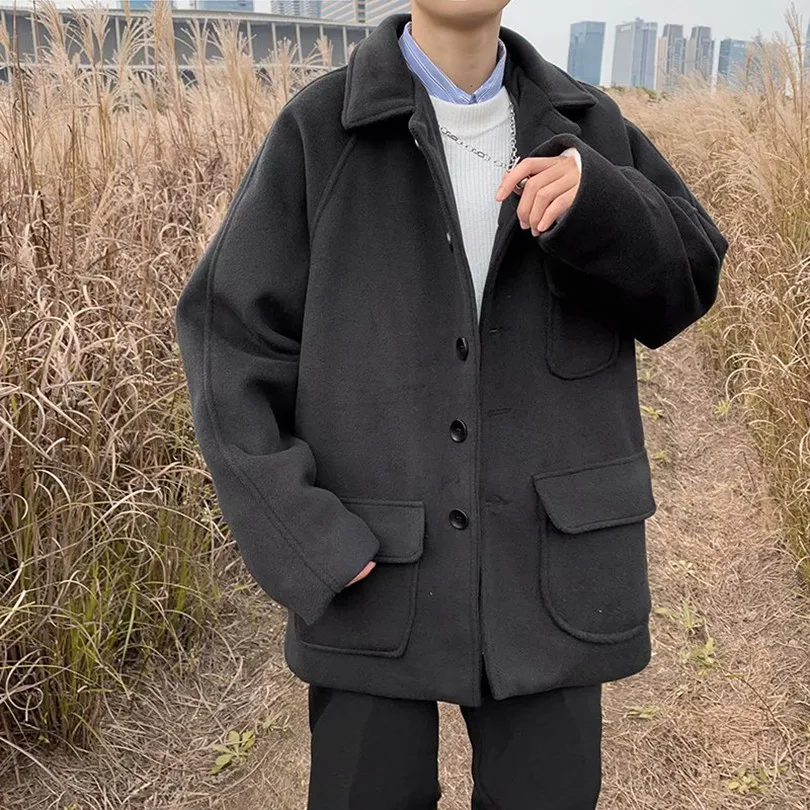 

Single Breasted Belted Wool Coat Long Winter High Quality Jacket For Men Style Wool Coat Button Masculino Mens Clothing AB50DY